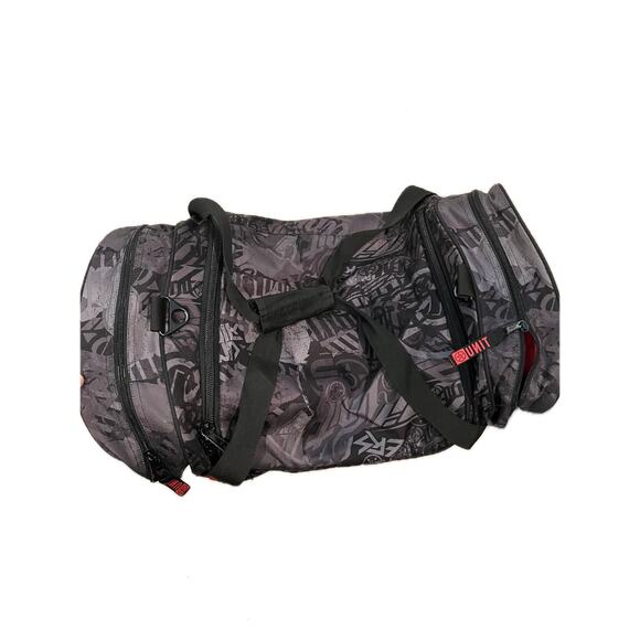 UNIT Heavy Duty Duffel Bag 22"x12"x10" Gray Black Red - Picture 2 of 7